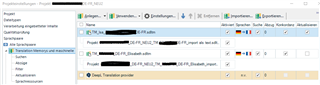 Trados Studio project view with Translation Memory and Automated Actions toolbar, no visible errors or warnings.