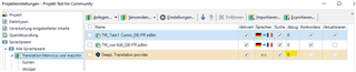 Trados Studio project view showing Translation Memory and Automated Translation settings with no errors.
