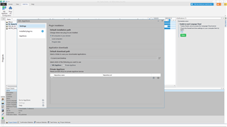 Trados Studio settings window open with no changes made, showing a notification message 'Please select a different option because the current selection is not available.'