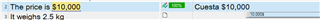 Screenshot of Trados Studio showing a segment with a green checkmark indicating a correct TM match 'The price is $10,000' and 'Cuesta $10,000'.