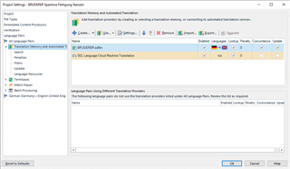 Trados Studio 2017 error message in Message window stating 'SDL Language Cloud Machine Translation: The following language pairs do not suit the translation providers listed under SDL Language Cloud. Review the list as required.'
