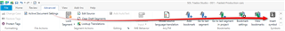 Trados Studio screenshot of the toolbar with an arrow indicating the location to enable QuickInsert for the toolbar.