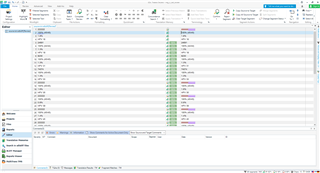 Trados Studio main interface displaying a list of segments with numbers highlighted in green, indicating recognized tokens.