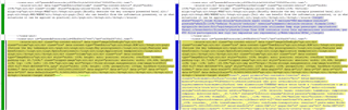 Side-by-side comparison of XLIFF files showing the Studio XLF with target translation added and the Lokalise XLF with multiple changes including the header.