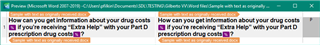 Preview of a text segment in Trados Studio with a warning highlighted in yellow indicating a potential issue with the embedded content tag.
