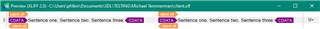 Screenshot of Trados Studio displaying correct segmentation with each sentence in a separate segment.