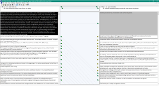 Screenshot of Trados Studio's Winalign tool before alignment, showing unaligned source and target segments.