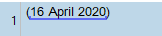 Screenshot displaying a date '16 April 2020' highlighted as a single token, suggesting correct recognition by the QA tool.