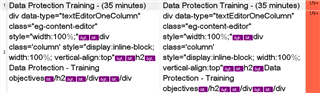 Trados Studio error display showing HTML content with mismatched tags and incorrect structure highlighted in red.