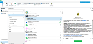 Trados Studio 2021 interface showing a welcome message to Evelyna Radoslavova, with an exclamation mark icon indicating a notification about the free 12 month Trados Live subscription and instructions to download Antidote app.