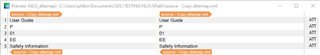Trados Studio preview pane showing XML content with 'User Guide' and 'Safety Information' sections marked as always translatable.