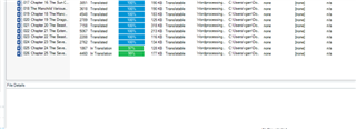 Trados Studio project files window not displaying the file '027 Chapter 26 Mystical Babylon' in the list.