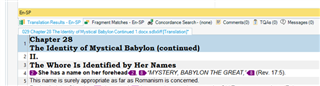 Screenshot of Trados Studio showing the beginning of a document without the expected 'orange' tag at the start, but with an 'orange' closing tag at the end.