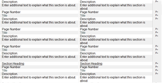Trados Studio template for adding additional text to explain what each section is about, with placeholder text.
