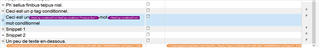 Screenshot of Trados Studio showing content with condition tags applied to words but not to paragraphs.