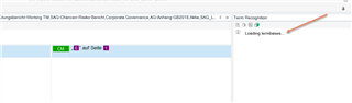 Trados Studio 2017 screenshot showing a Termbase tab with a loading indicator and the message 'Loading termbase...' without completion.