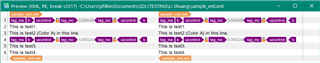Screenshot of Trados Studio 2021 with changed ph rule to structure, resulting in correct segmentation.