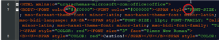 Screenshot highlighting errors in Trados Studio XML code with unescaped characters such as less than and greater than signs.