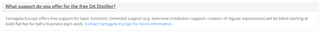 Information message suggesting to contact Yamagata Europe for help with a link to their contact page.
