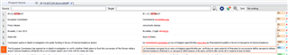 Screenshot of Trados Studio showing an error message indicating missing origin information for a translation imported from memoQ.