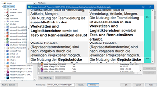 Screenshot of Trados Studio showing a preview of a PowerPoint file with text in German, no visible errors or warnings.