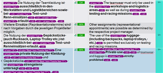 Screenshot of Trados Studio showing a corrupted project with error messages in German.
