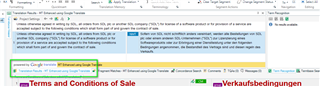 Trados Studio error message in yellow warning bar stating 'Please set up Google Translate v2 MT provider settings.'