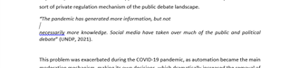 Close-up of the target file in a word processor, where the footnote that should be linked to the text 'UNDP, 2021' is missing.