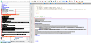 Screenshot of Trados Studio showing the HTML5 filesetting interface with highlighted areas indicating issues with script tag code, and 'class' and 'id' tags that need removal.
