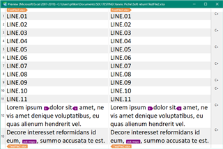 Screenshot of Trados Studio showing a side-by-side comparison of source and target text with lines numbered 01 to 11. No visible errors or warnings.