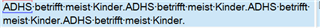 Screenshot showing a segment in Trados Studio with repeated CDATA content 'ADHS betrifft meist Kinder' multiple times within the same line.