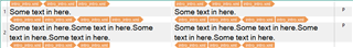 Trados Studio segment view showing repeated text 'Some text in here.' in source and target columns, indicating a potential bug.
