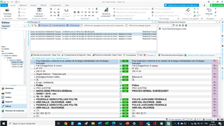 Trados Studio screenshot showing an error message 'File type definition could not be loaded. File type: Microsoft Word 2007-2019. Error: The file type definition is invalid.' in the 'Messages' window.