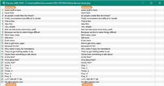 Screenshot of Trados Studio showing a PHP code snippet with arrays and strings, no visible errors or warnings.