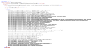 Error message in Trados Studio 2019 displaying multiple lines of code with references to idml file processing issues.