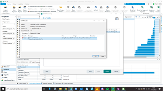 Trados Studio 2021 error message window on Windows 10, displaying 'An error occurred whilst trying to determine the file version.' with an 'OK' button.