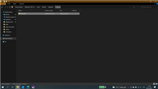 Screenshot of Trados Studio 2019 showing an empty 'Roaming' folder with no 'SDL' folder present.