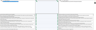 Screenshot of Trados Studio alignment tool with highlighted text segment and small font size, displaying side-by-side comparison.