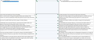 Screenshot of Trados Studio alignment tool with a zoomed-in view on text segments, still showing small font size.