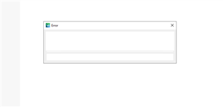 Screenshot of Trados Studio displaying an empty error message window with an 'Error' title bar.