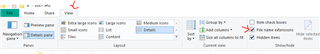 Screenshot showing the File Explorer with the View tab selected and the Hidden items checkbox checked, indicating how to unhide folders.