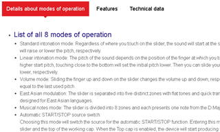 Screenshot of original document formatting showing a list of modes of operation with clear bullet points and spacing.