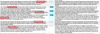 Screenshot of Trados Studio showing text with red squares highlighting the consequences of a Find and Replace action.