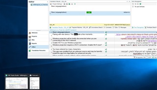 Screenshot of Trados Studio with a secondary 'Find' window overlaying the main interface, which appears unresponsive and cannot be maximized, moved, or closed.