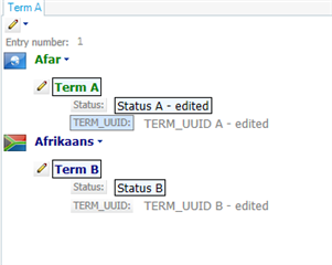 Terms list in Flags layout with TERM_UUID field correctly following the Read-only rule.