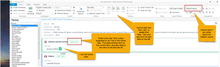 Screenshot of Trados Studio MultiTerm 2017 showing the editing section on the ribbon grayed out and disabled. The green Add Term button is highlighted with a question on its function.