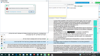 Screenshot of Trados Studio with an error message stating 'Open term-base: There is no open term-base.' despite re-downloading the term-base.