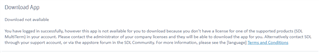 Error message in Trados Studio stating 'Download not available. The app called Trados Studio that you are trying to download is not available for your account because you don't have one of the required permissions (SDL Membership) on your account. Please contact the administrator of your company license and they will be able to download the app for you. Alternatively, contact SDL through your support account or ask the question here in the SDL Community. For more information, please see the Support Terms & Conditions.'