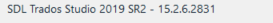 Screenshot showing the version information of SDL Trados Studio 2019 SR2 - 15.2.6.2831.