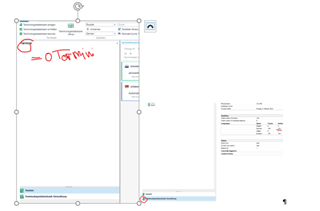 Screenshot of Trados Studio showing two views with an error highlighted where terms are not displayed under 'Termini'. The term editing view is visible on the left.